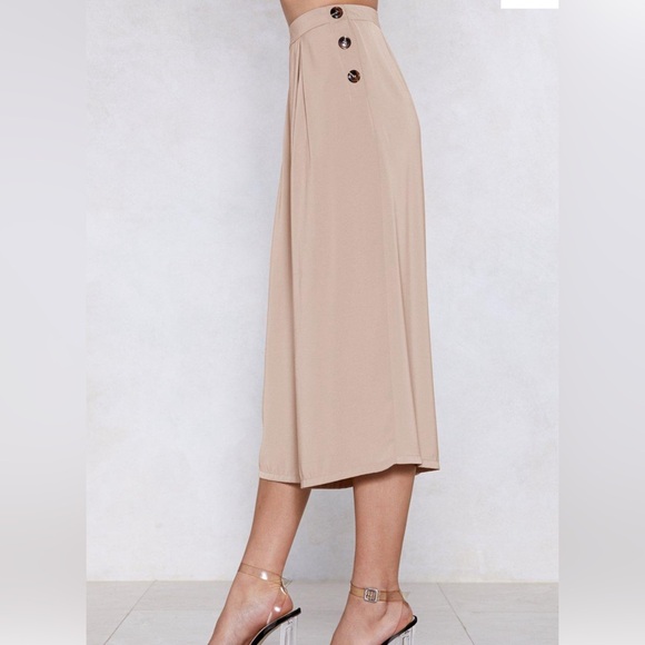 High Waisted Khaki Cropped Pants Trousers - Picture 3 of 3